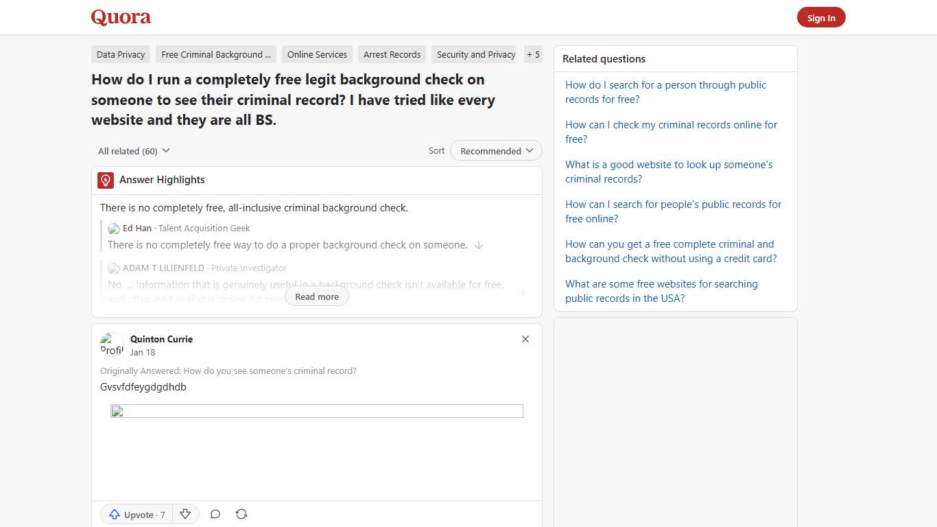 How to run a completely free legit background check on someone to see their criminal record - Quora