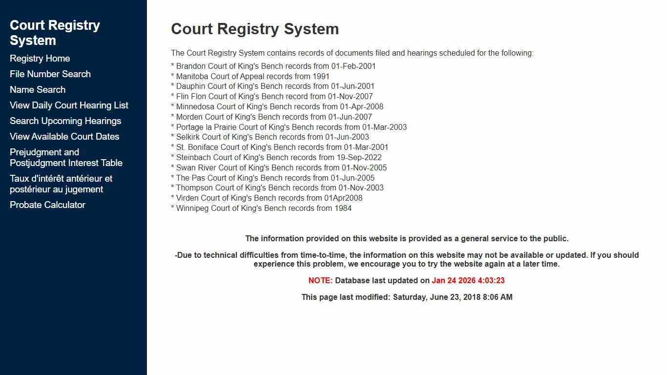 Court Registry System